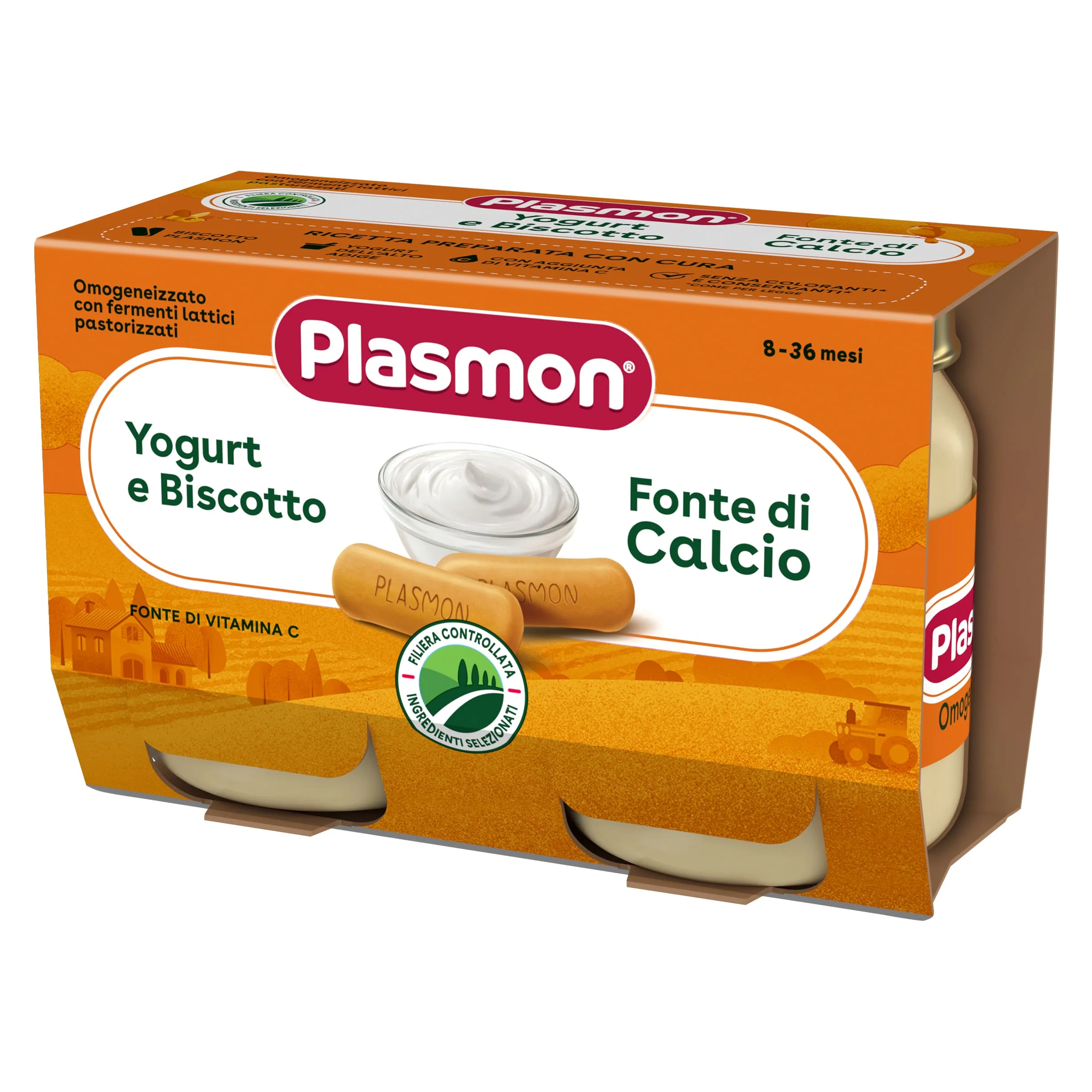Plasmon Merenda Yogurt e Biscotto 2 X 120 g Con fermenti lattici