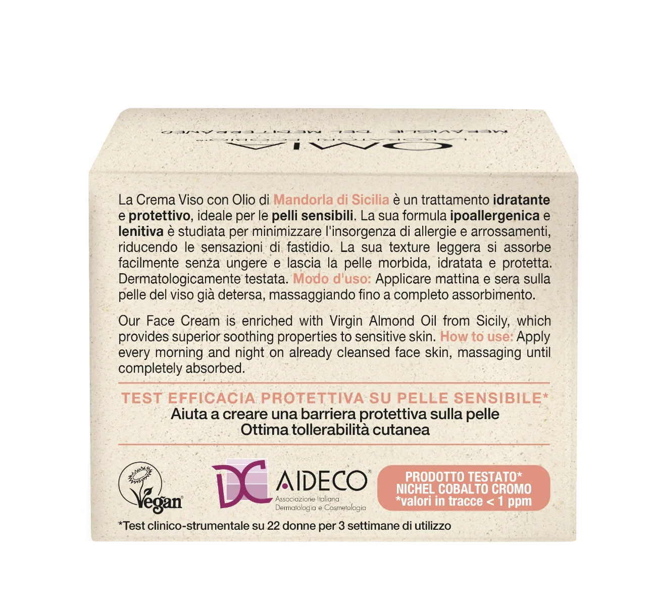 Omia Giara Crema Viso Mandorla 50 ml Idrata e Protegge
