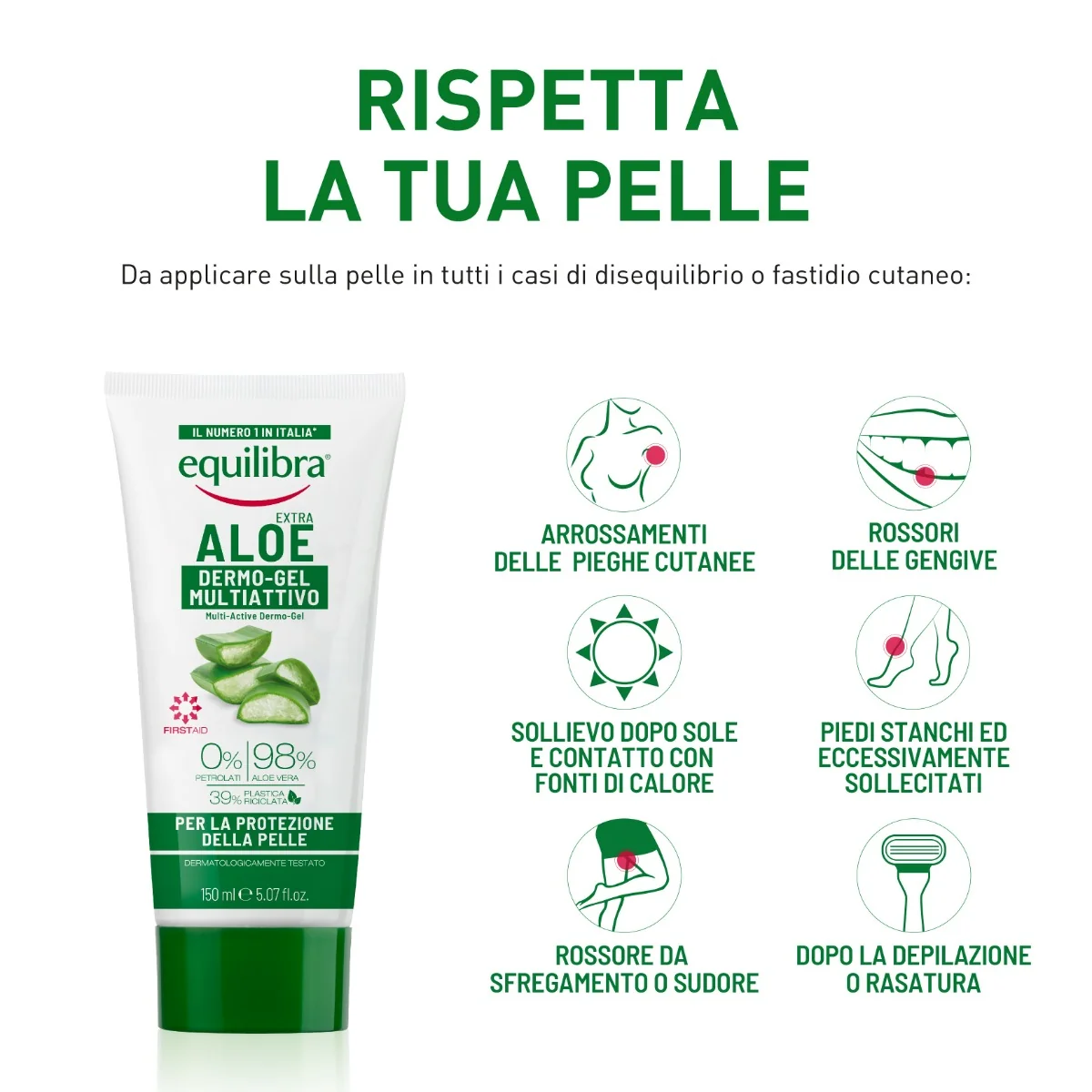 Equilibra Aloe Vera Dermo Gel 300 Ml Benessere Cutaneo