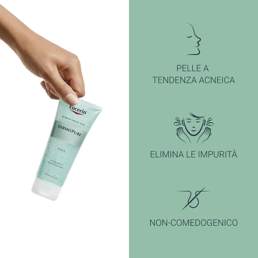 Eucerin DermoPurifyer Oil Control Scrub Detergente Levigante 100 ml Pelle grassa a tendenza acneica