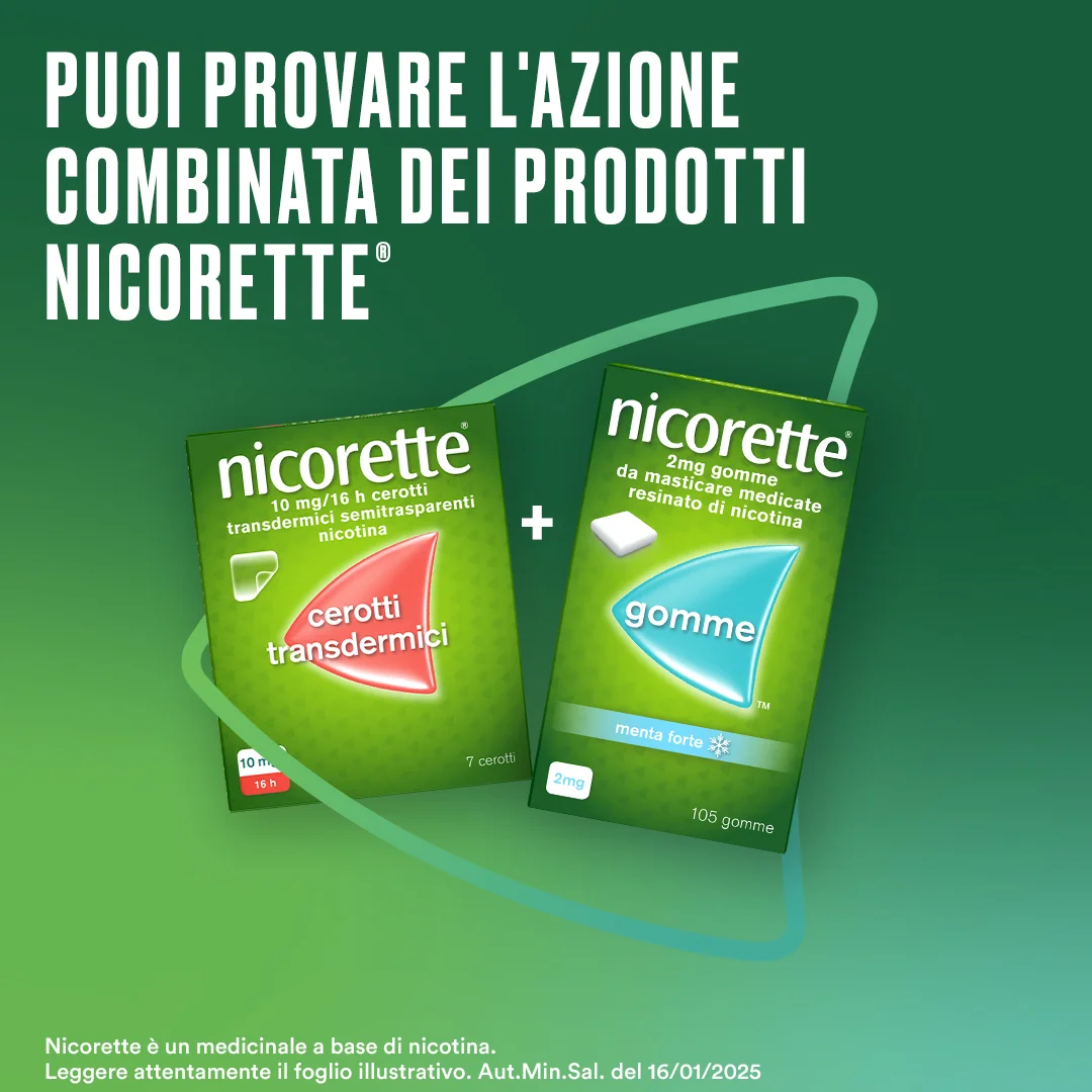 Nicorette 2 mg Gusto Menta Forte 105 Gomme Masticabili Per Smettere di Fumare