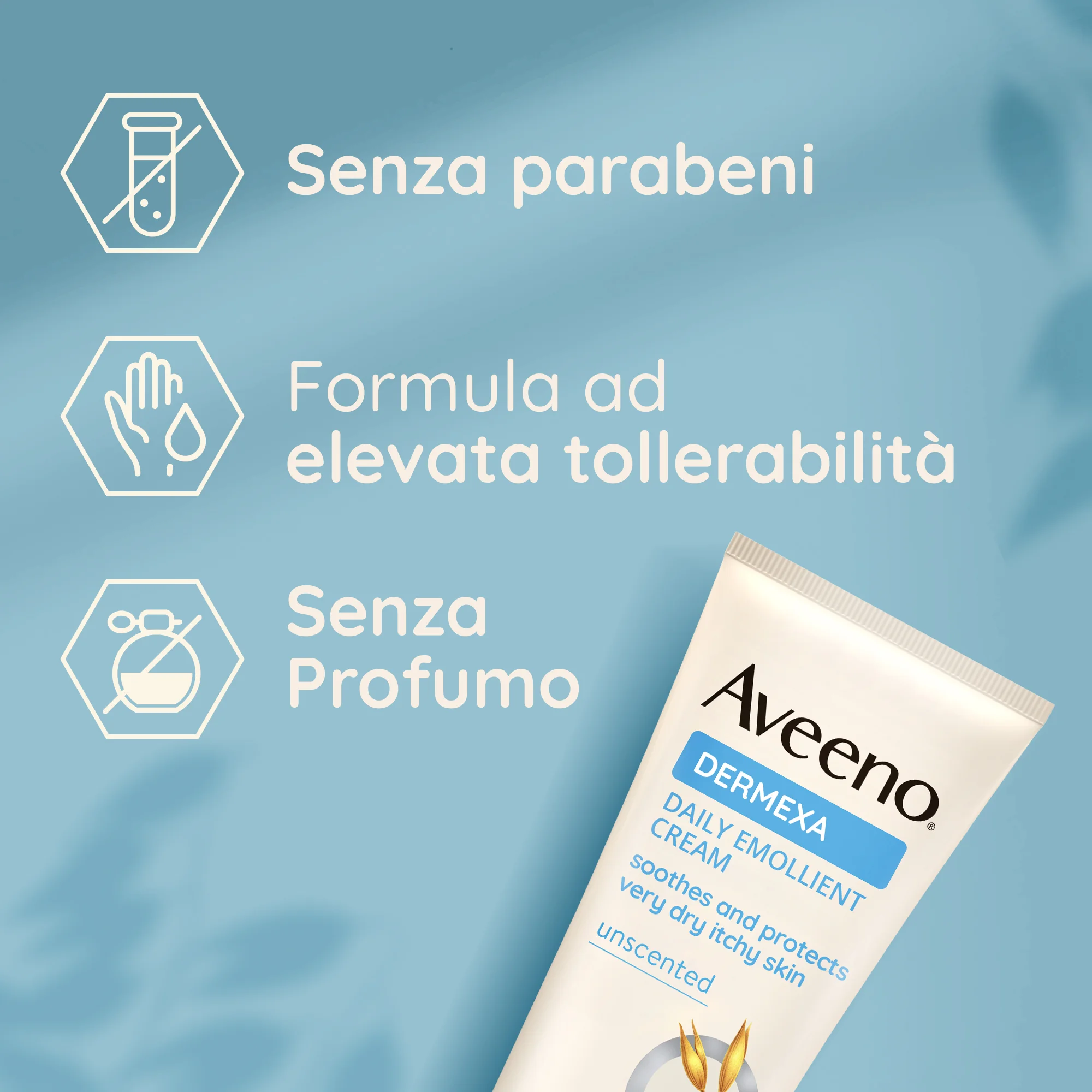 Aveeno Dermexa Crema Emolliente Quotidiana 200 ml Crema Dermatite Atopica, Pelle Secca e Sensibile