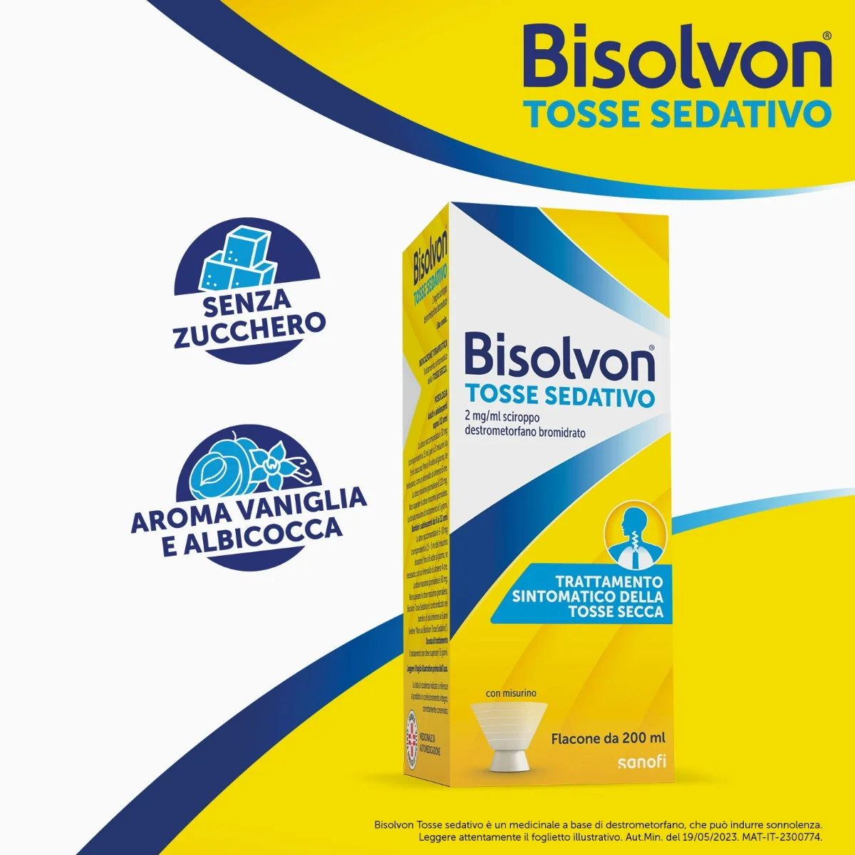 Bisolvon Tosse Sedativo Sciroppo 2 mg/ml 200 ml Tosse Secca