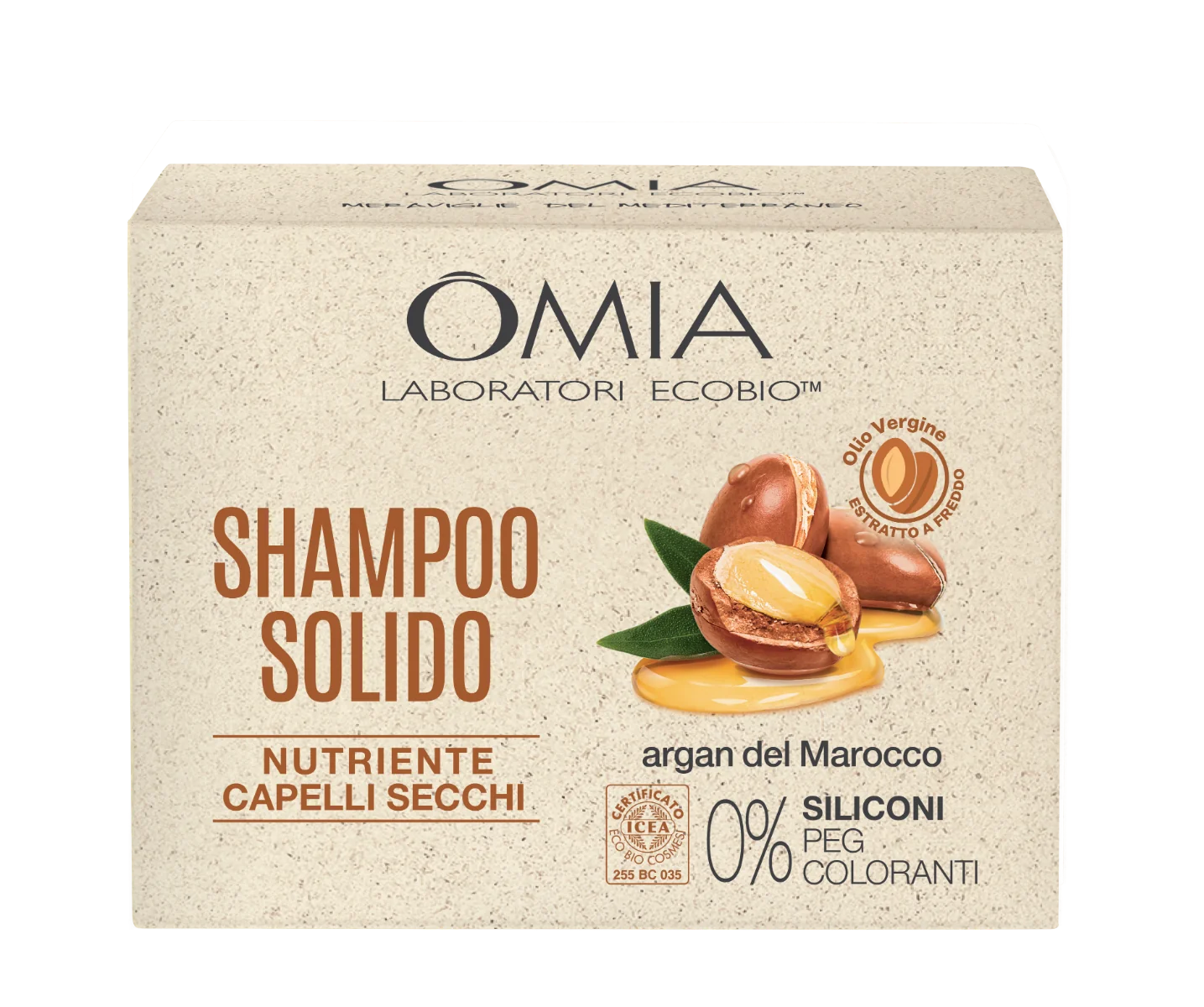 Omia Hair Care Shampoo Solido Argan 50 ml Nutriente e Ristrutturante