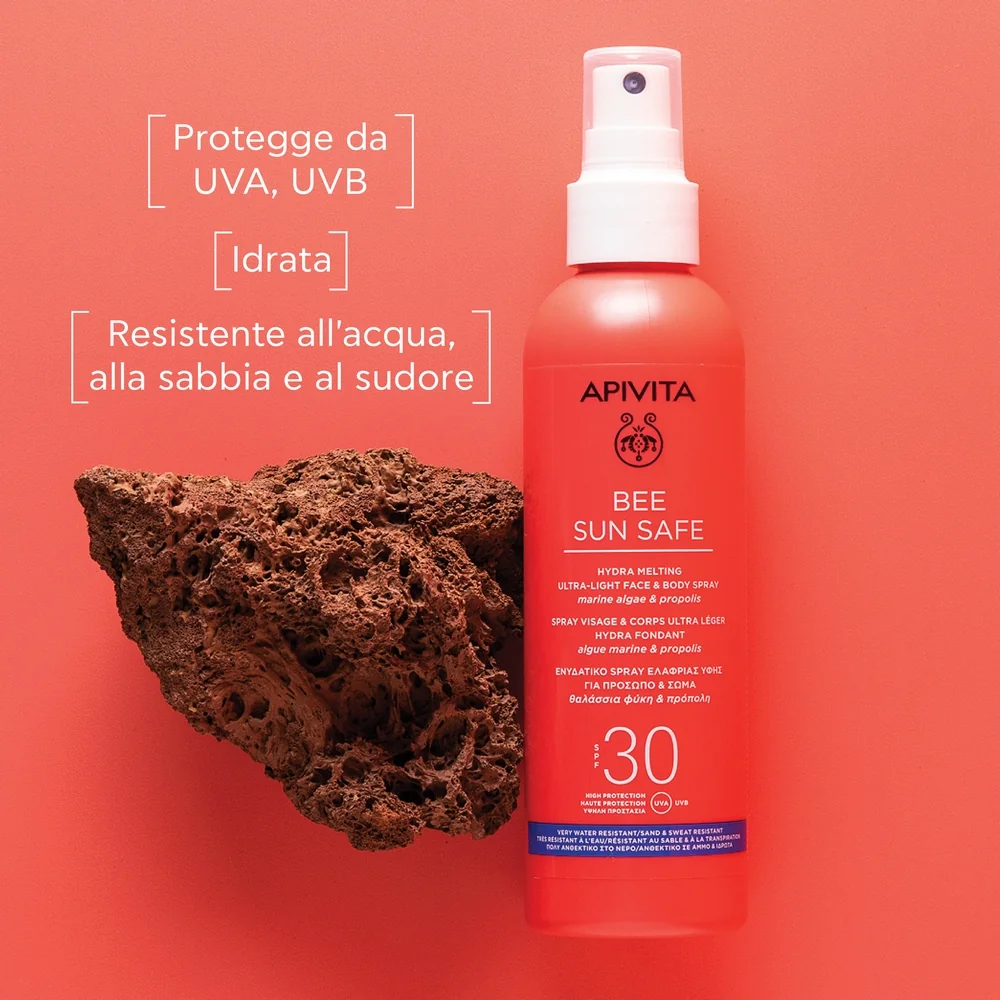Apivita Bee Sun Safe Hydra Melting Spray Leggero SPF30 200ml Viso e Corpo
