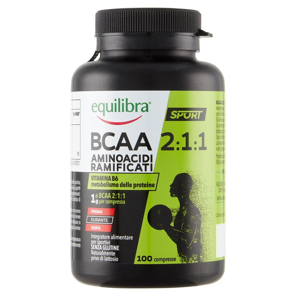 Equilibra Bcaa 2:1:1 Aminoacidi Ramificati 100 Compresse Vitamina B6 Metabolismo delle Proteine