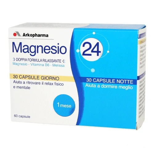 Arkopharma Magnesio 24 60 Capsule Per il Relax Fisico e Mentale