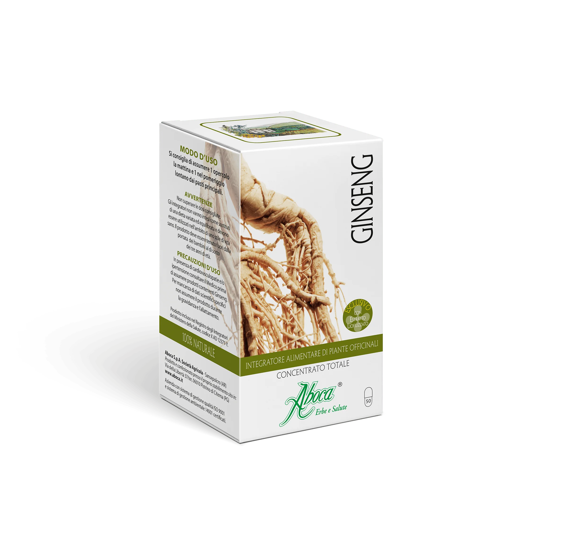 Aboca Ginseng Concentrato Tot 50 Opercoli Integratore di Ginseng