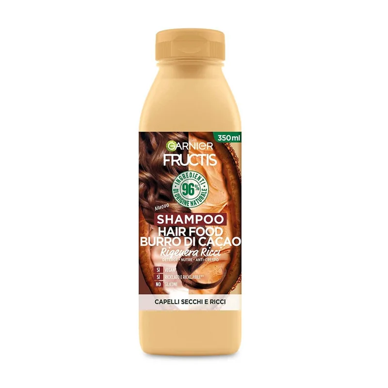 Garnier Hairfood Shampoo Burro di Cacao 350Ml Capelli Ricci e Mossi