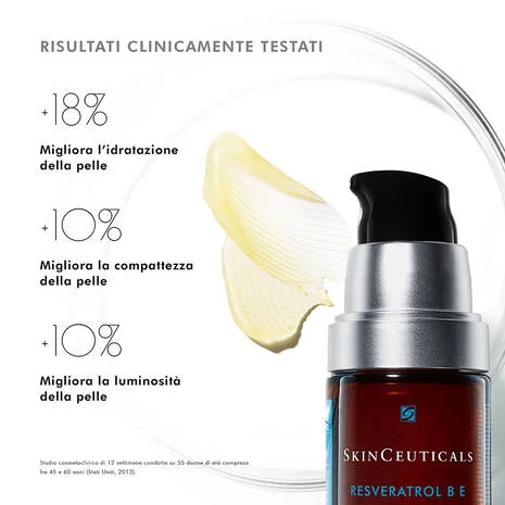 SkinCeuticals Resveratrol B E Siero 30 Ml Siero antiossidante notte con Resveratrolo e Vitamina E