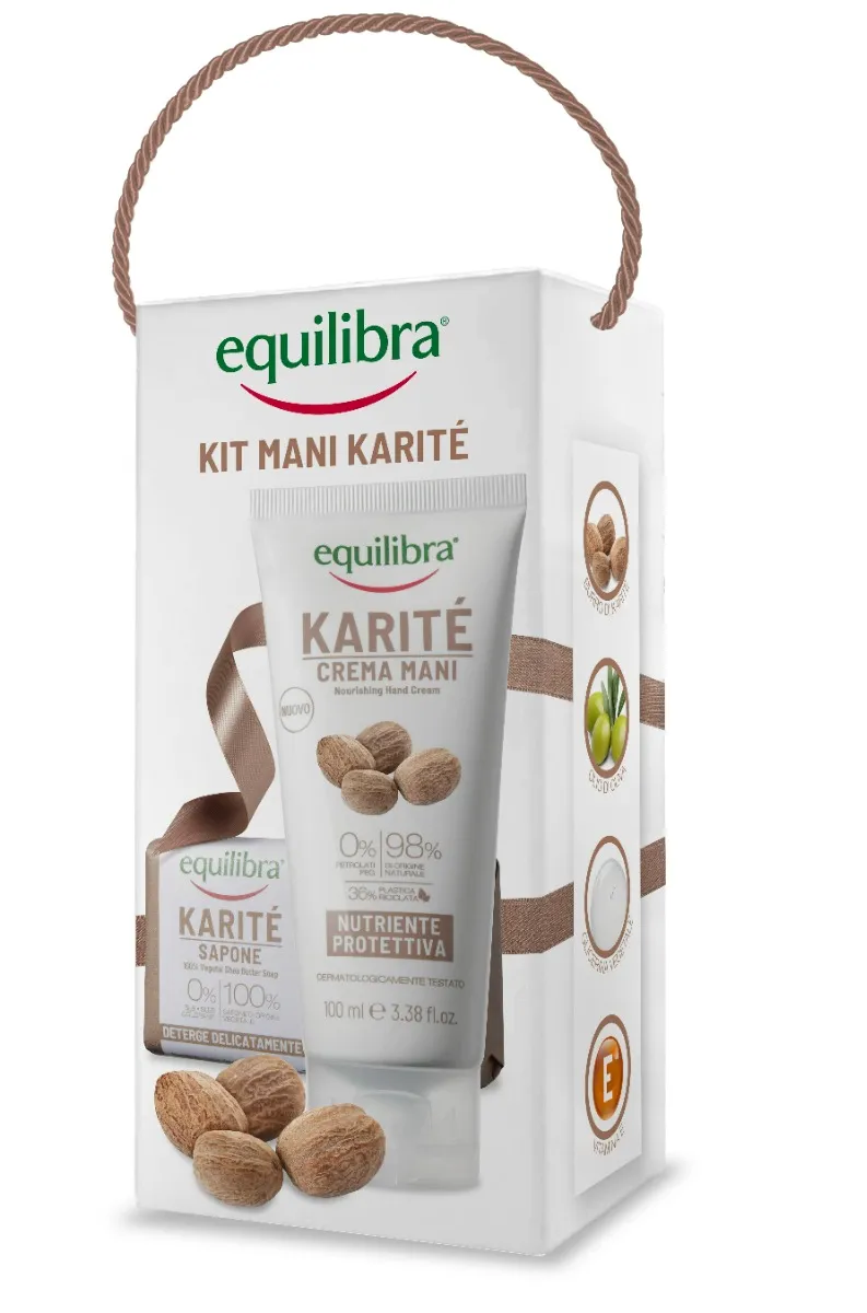 Equilibra Kit Mani Karitè Sapone 100% Vegetale 100 g + Crema Mani 100 ml