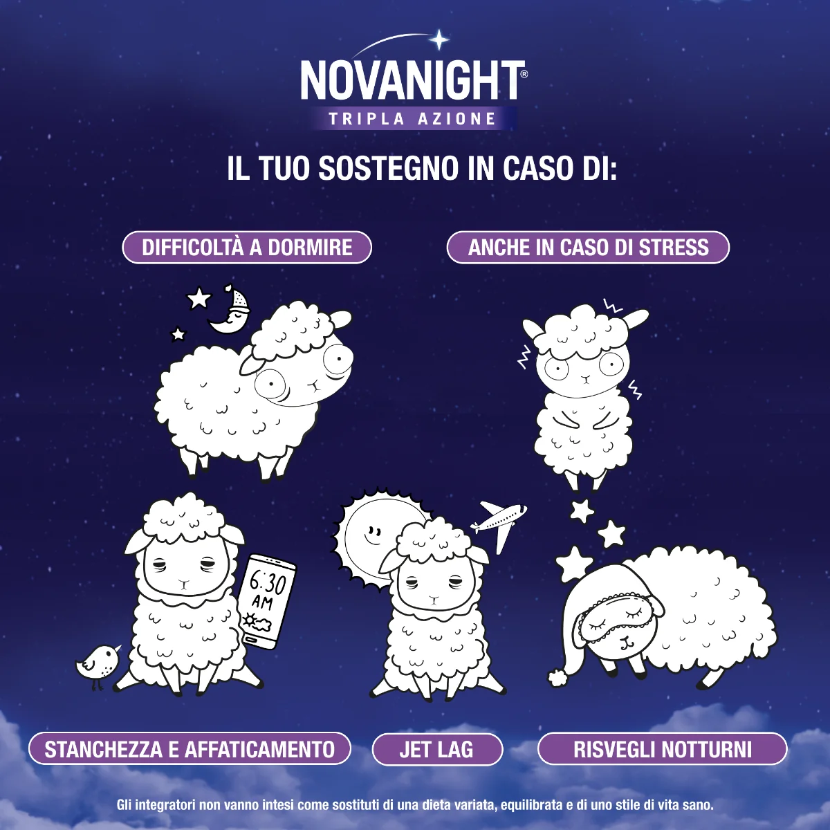 Novanight Bipacco 30 + 30 Compresse New Favorisce l'Addormentamento e la Qualità del Sonno
