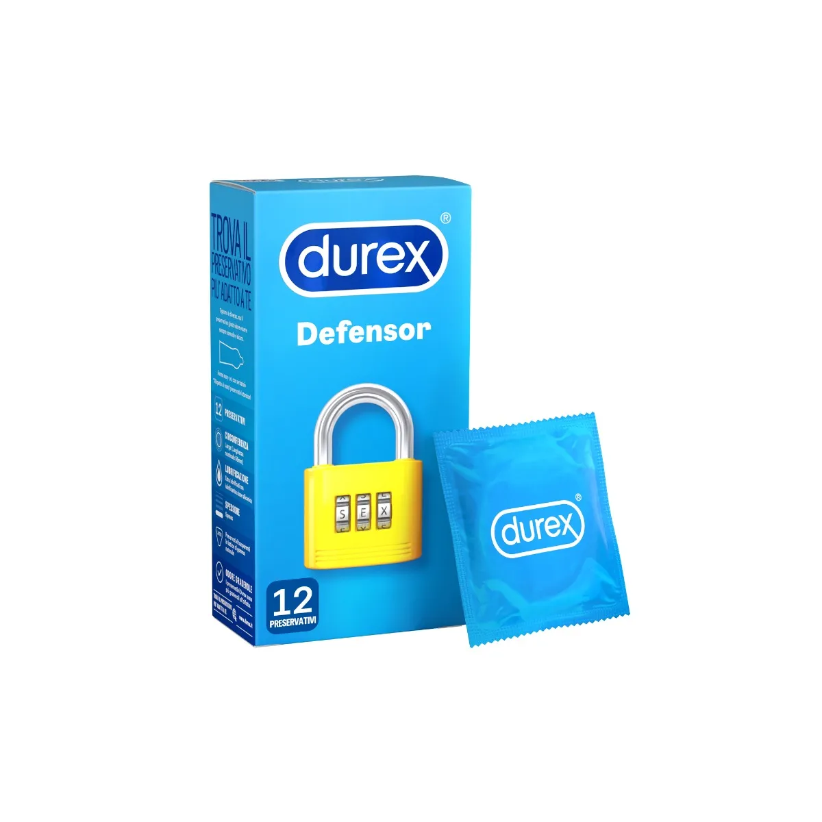 Durex Defensor Preservativi Lubrificati 12 Pezzi