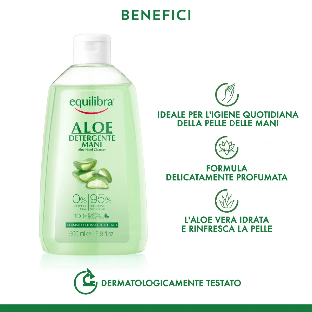 Equilibra Aloe Det Mani 500Ml Dermatologicamente Testato