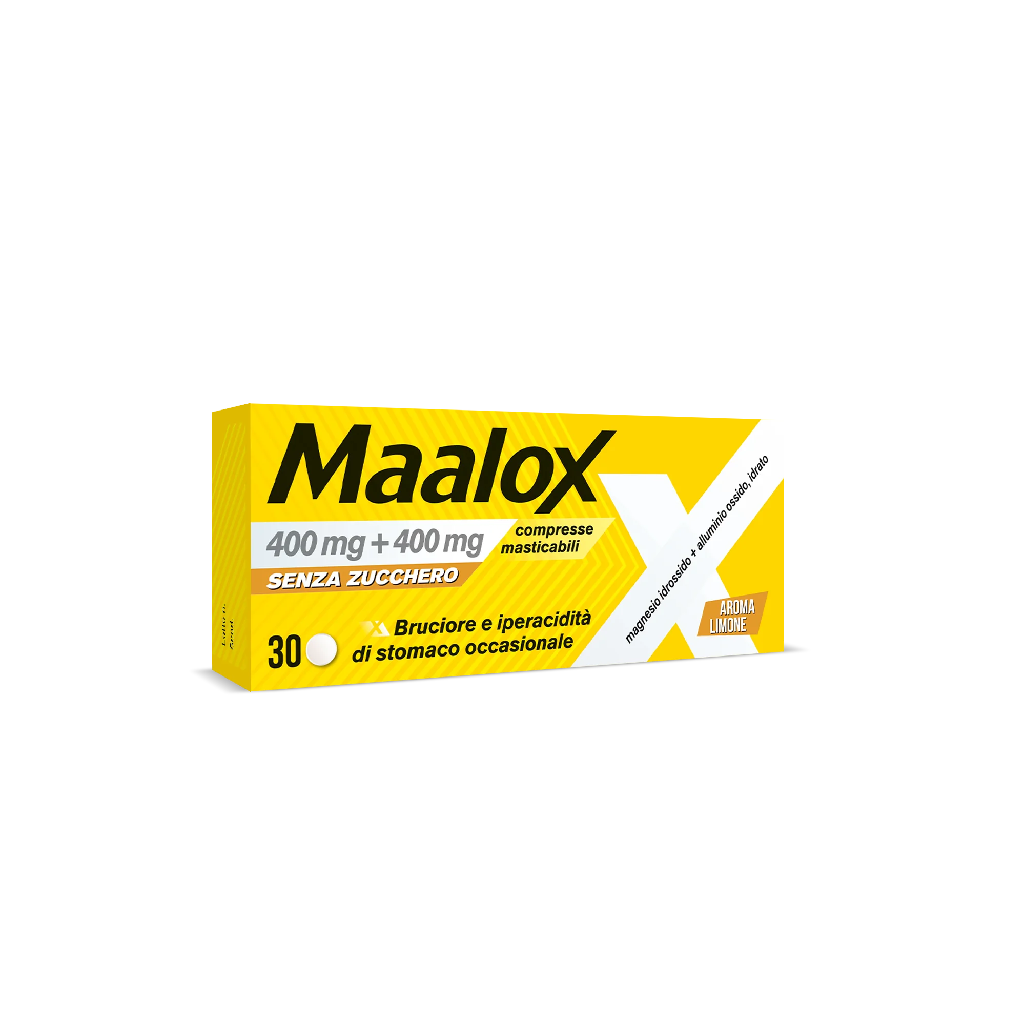 Maalox Senza Zucchero Aroma Limone 30 Compresse Masticabili Antiacido