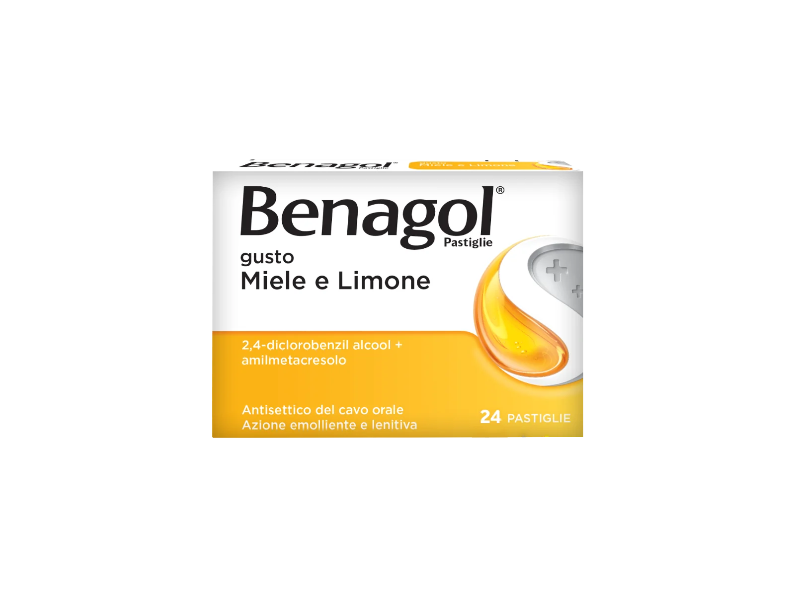 Benagol Pastiglie Miele e Limone Antisettico Cavo Orale per Mal di Gola 24 Pastiglie