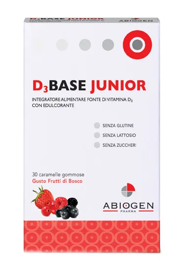 D3 Base Junior 30 Caramelle Gommose Gusto Frutti di Bosco