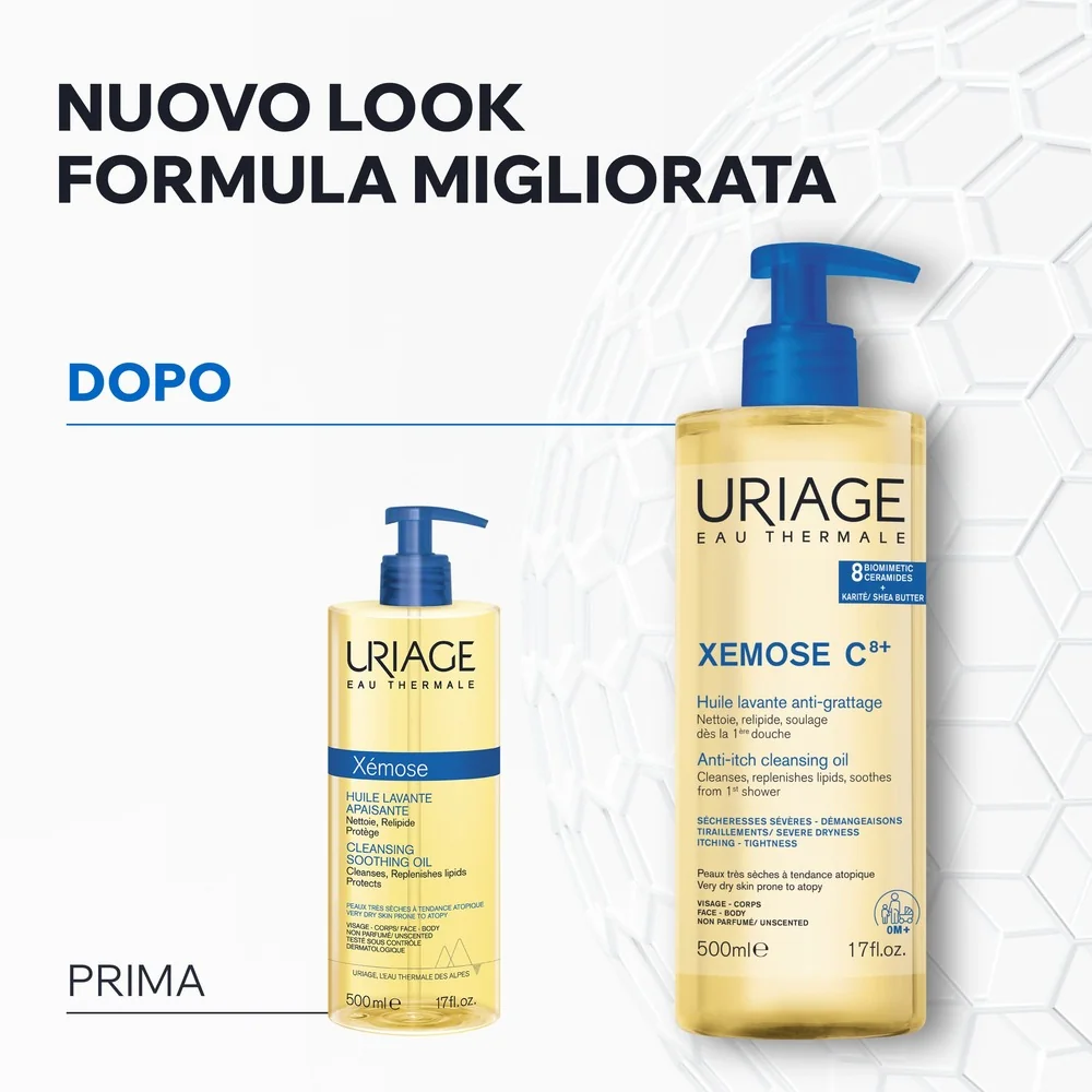 Uriage Xèmose Olio Lavante Lenitivo Doccia e Bagno 500 ml Pelle Molto Secca