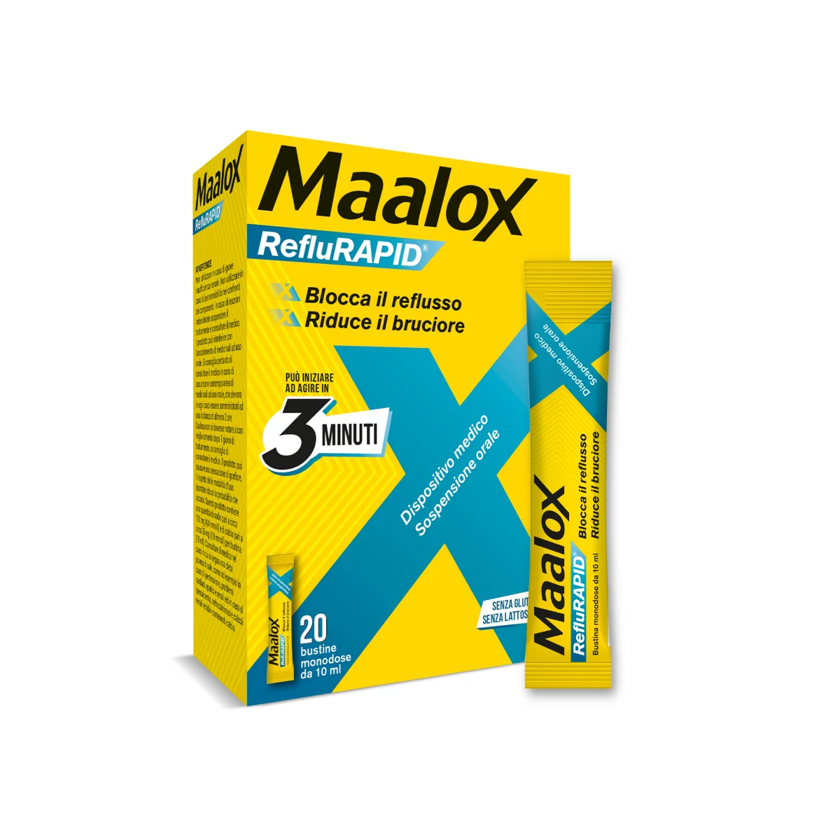 Maalox Reflurapid 20 Bustine Reflusso e Acidità