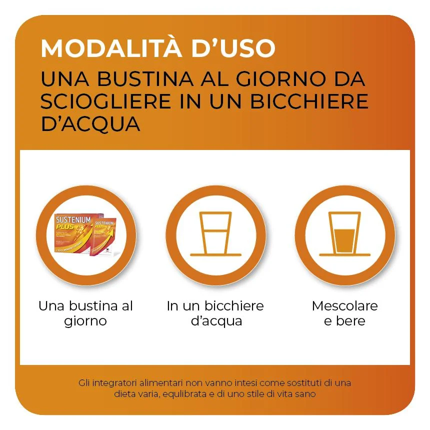 Sustenium Plus Integratore di Creatina Arginina 12 Bustine Minerali e Vitamine