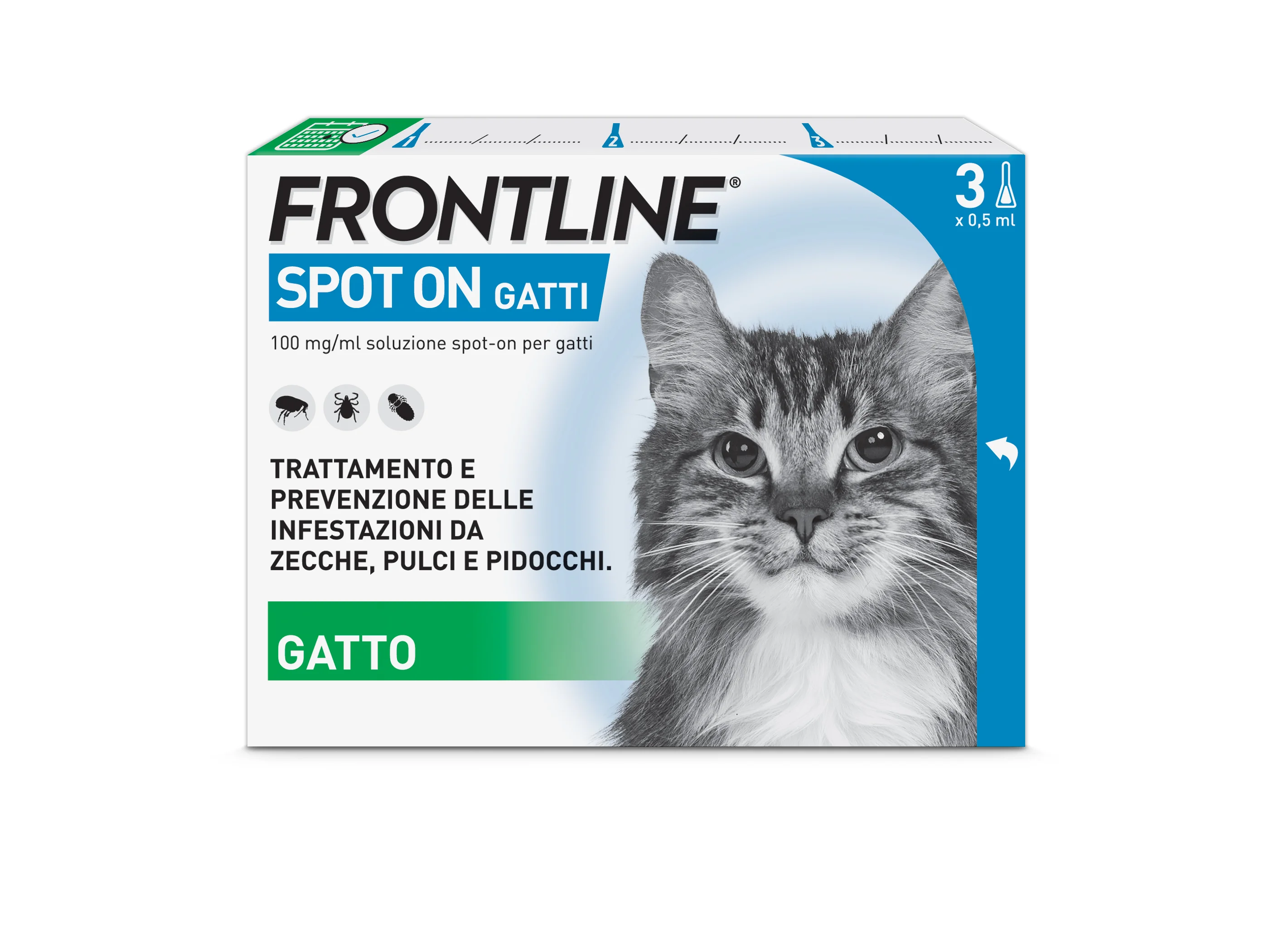 Frontline Spot On Gatti X3 Antiparassitario Contro Pulci, Zecche E Pidocchi