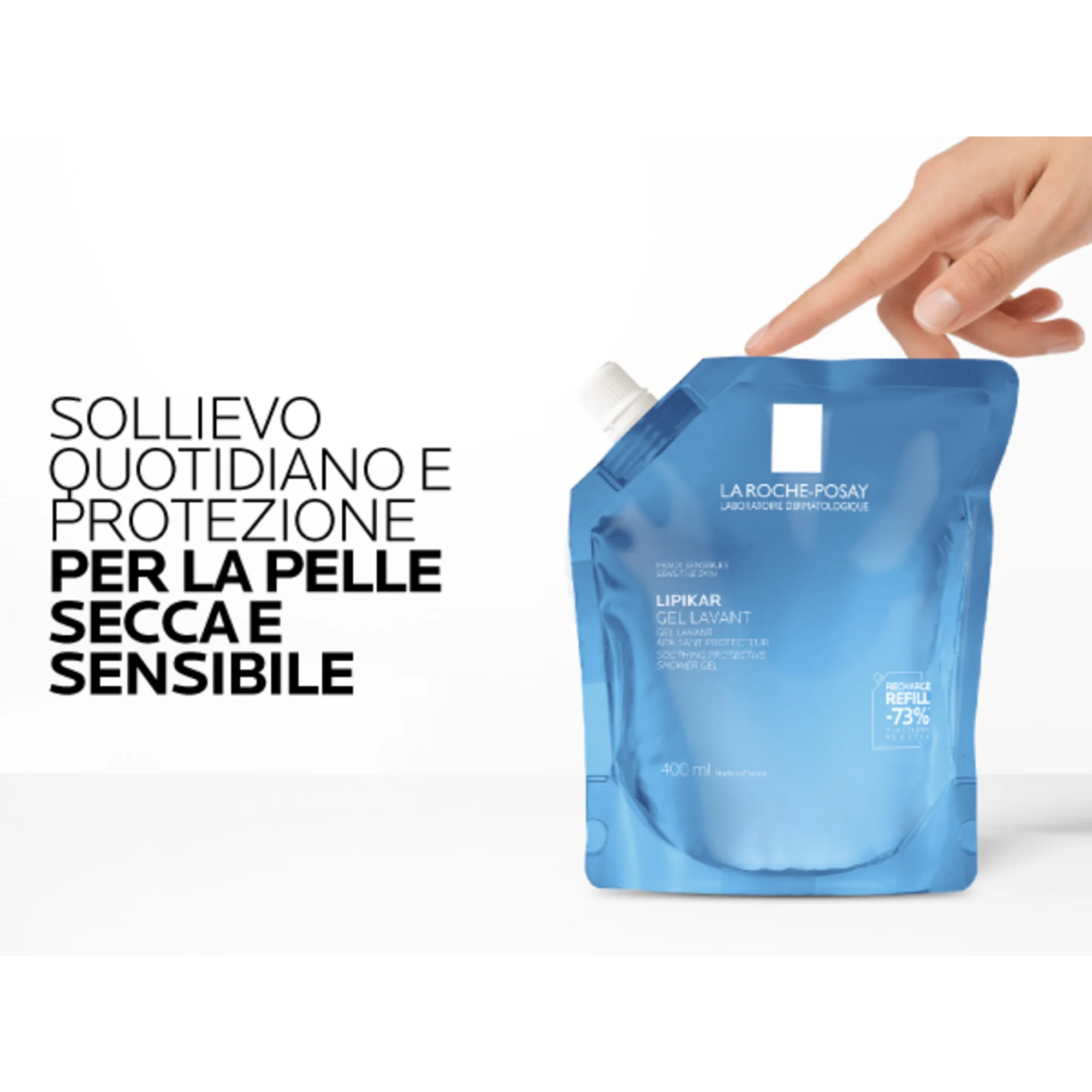 La Roche Posay Lipikar Gel Doccia Detergente 400 ml Ricarica Lenitivo e protettivo