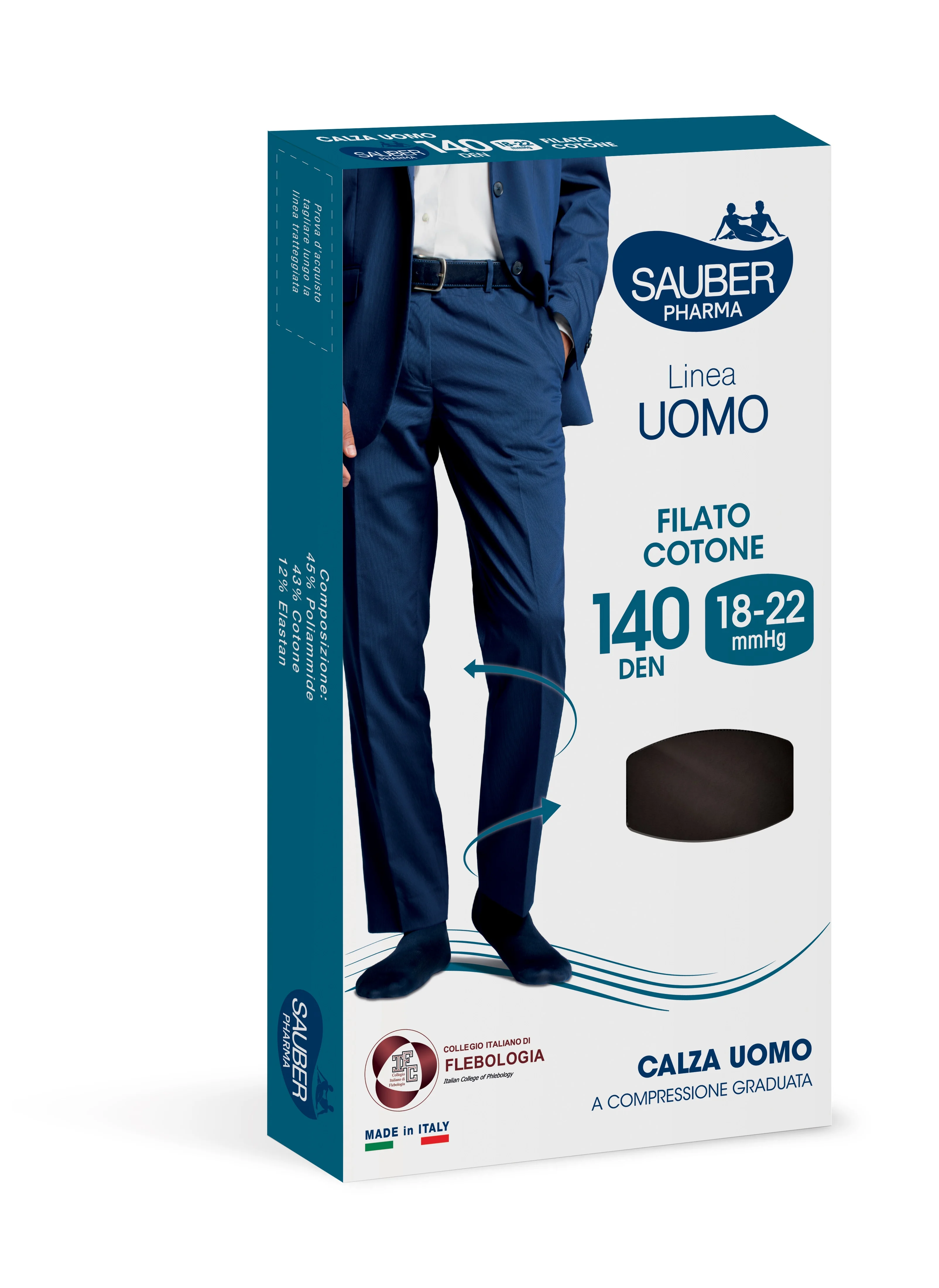 Sauber Calza U140 Cot Blu S/M
