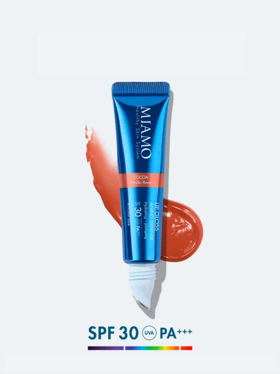 Miamo Skincolor Care Lip Gloss Aging Defense Spf 30+ Cocoa Vanilla Flavor 15 Ml