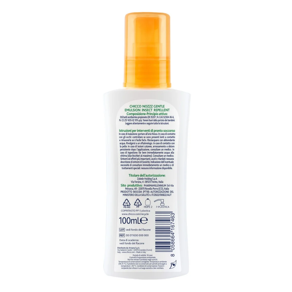 Chicco Lozione Insettorepellente 0M+ 100Ml Non Unge