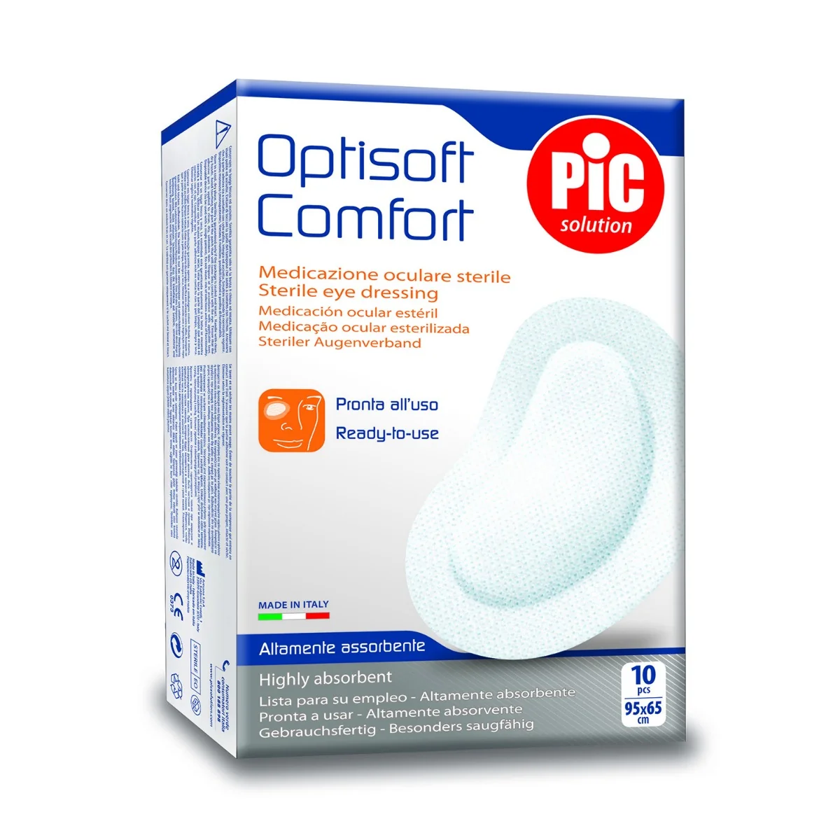 Pic Optisoft Comfort Medicazione Oculare Adesiva Sterile 95x65mm 10 pezzi Medicazione
