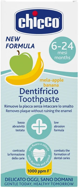 Chicco Dentifricio 6 Mesi+ Melabanana Con Fluoro 50 Ml