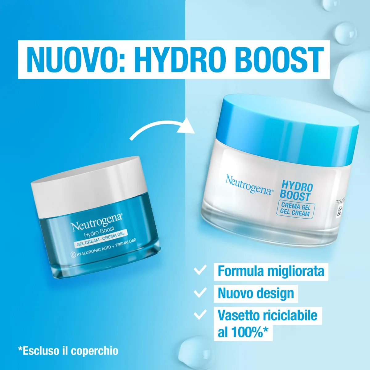 Neutrogena Hydro Boost Crema Gel Idratante Viso 50 ml Per Pelle Secca e Sensibile