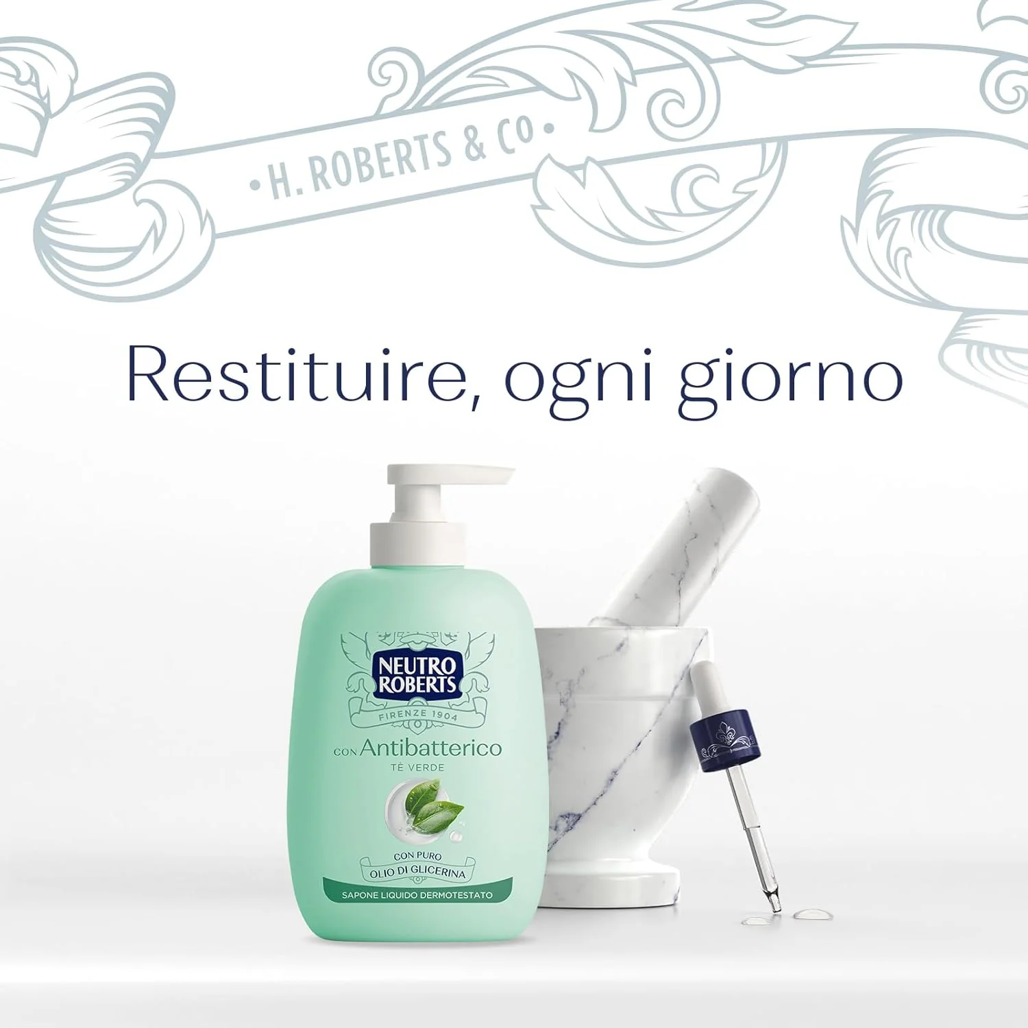 Neutro Roberts Sapone Antibatterico 200 ml Pelle morbida, Igienizzata e Protetta