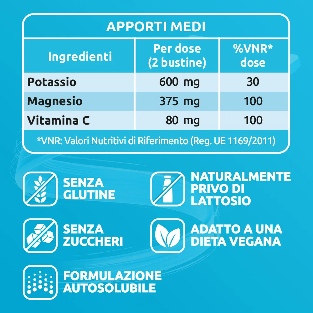 Sustenium Magnesio e Potassio 28 Bustine Contro Stanchezza e Affaticamento