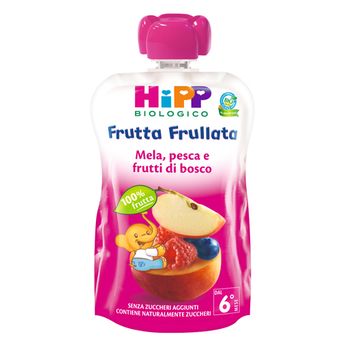 Hipp Bio Frutta Frullata Mela Pesca Frutti Di Bosco 90 G 100% Frutta