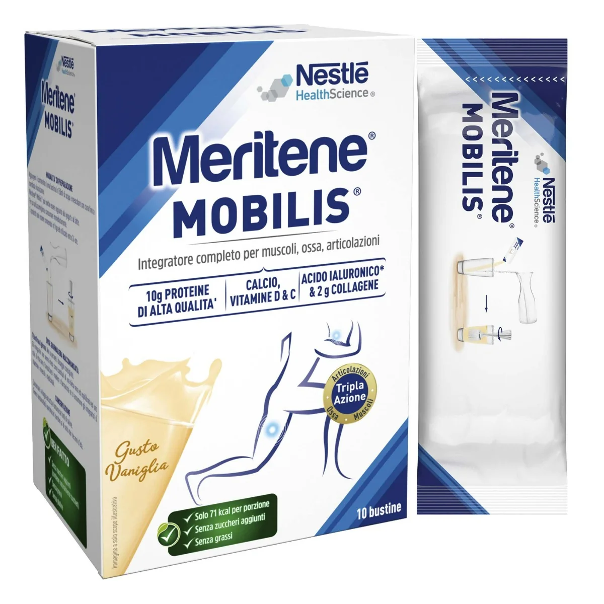 Meritene Mobilis Vaniglia Integratore Muscoli Ossa Articolazioni 10 bustine Mobilità Articolare
