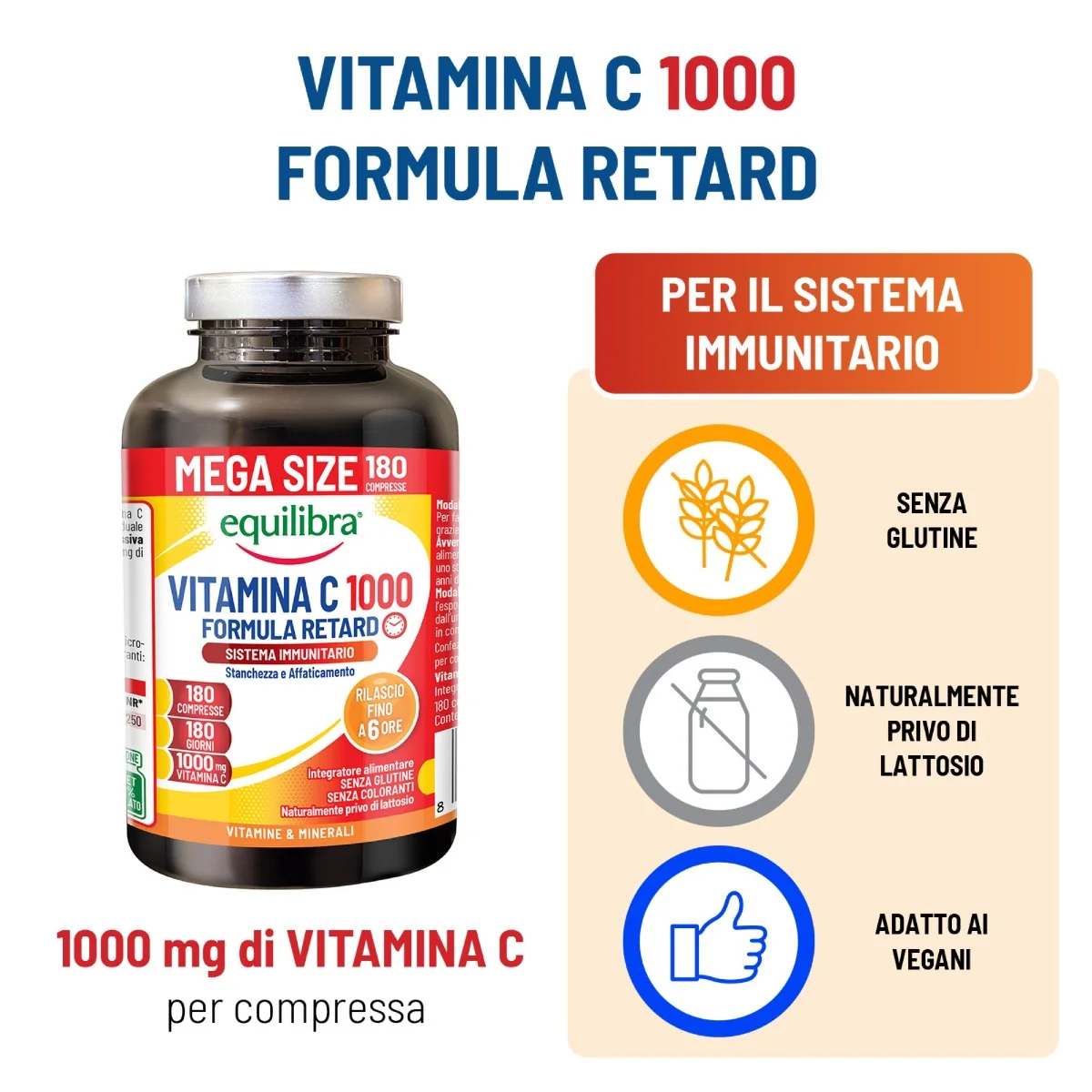 Equilibra Vitamina C 180 Compresse Sistema Immunitario