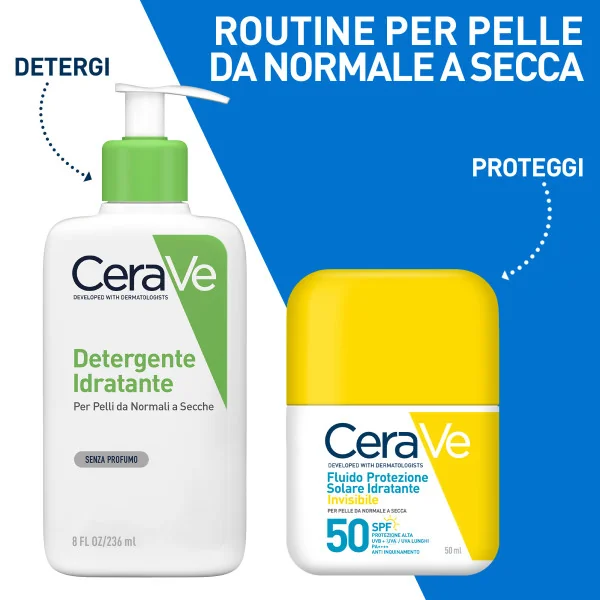 CeraVe Fluido Protezione Solare 50 ml Fluido Solare per Pelli Sensibili