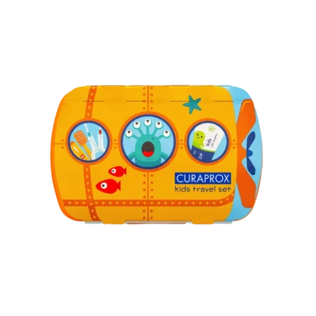 Curaprox Travel Set Kids Arancione Denti Puliti e Sani