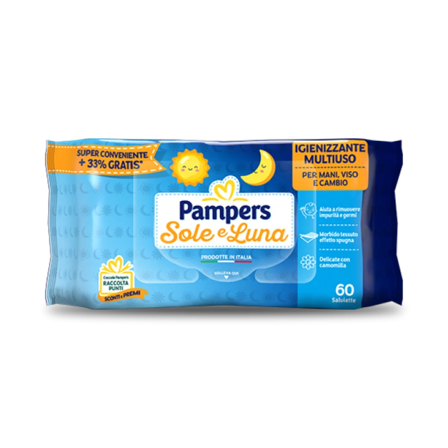 Pampers Wipes Sole&Luna 45+15 Salviettine