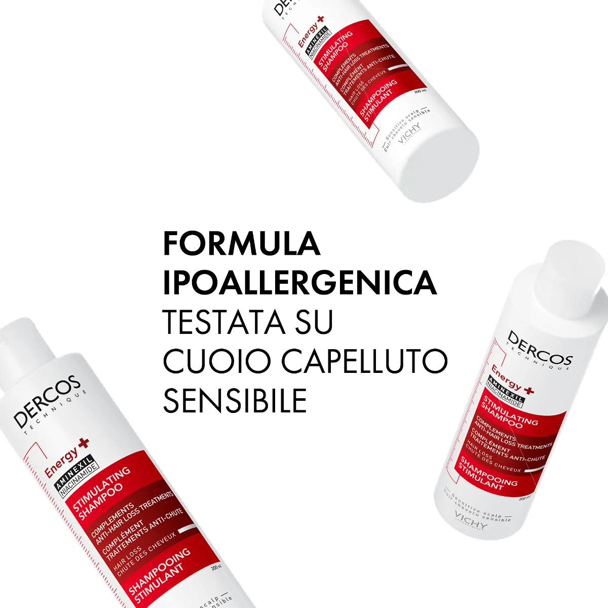 Vichy Dercos Shampoo Energizzante 200 ml Azione Rivitalizzante per Capelli Fragili