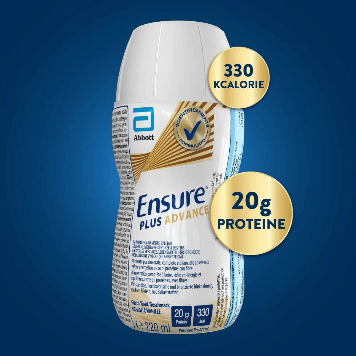 Abbott Ensure Plus Advance Vaniglia 4x220ml Supplemento Nutrizionale Ipercalorico