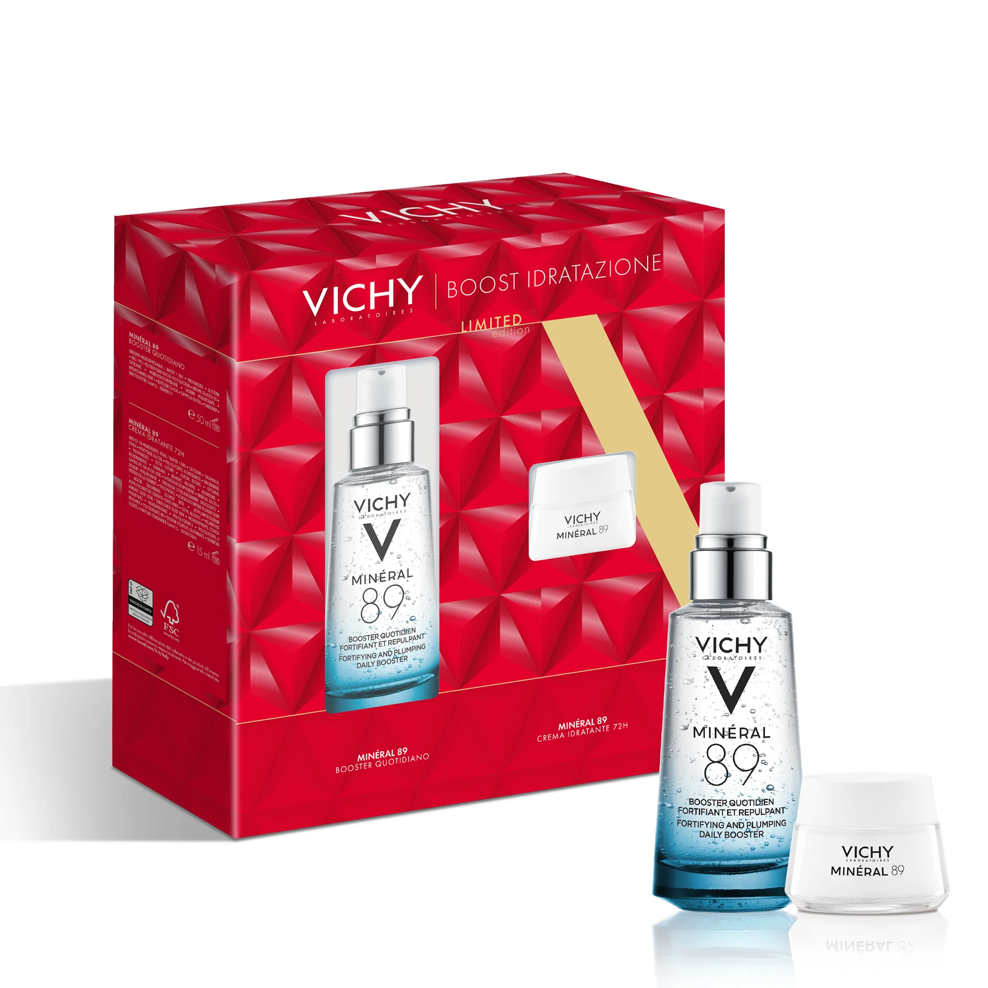 Vichy Cofanetto Mineral 89 Minéral 89 Booster Siero 50ml + Minéral 89 Crema 15ml