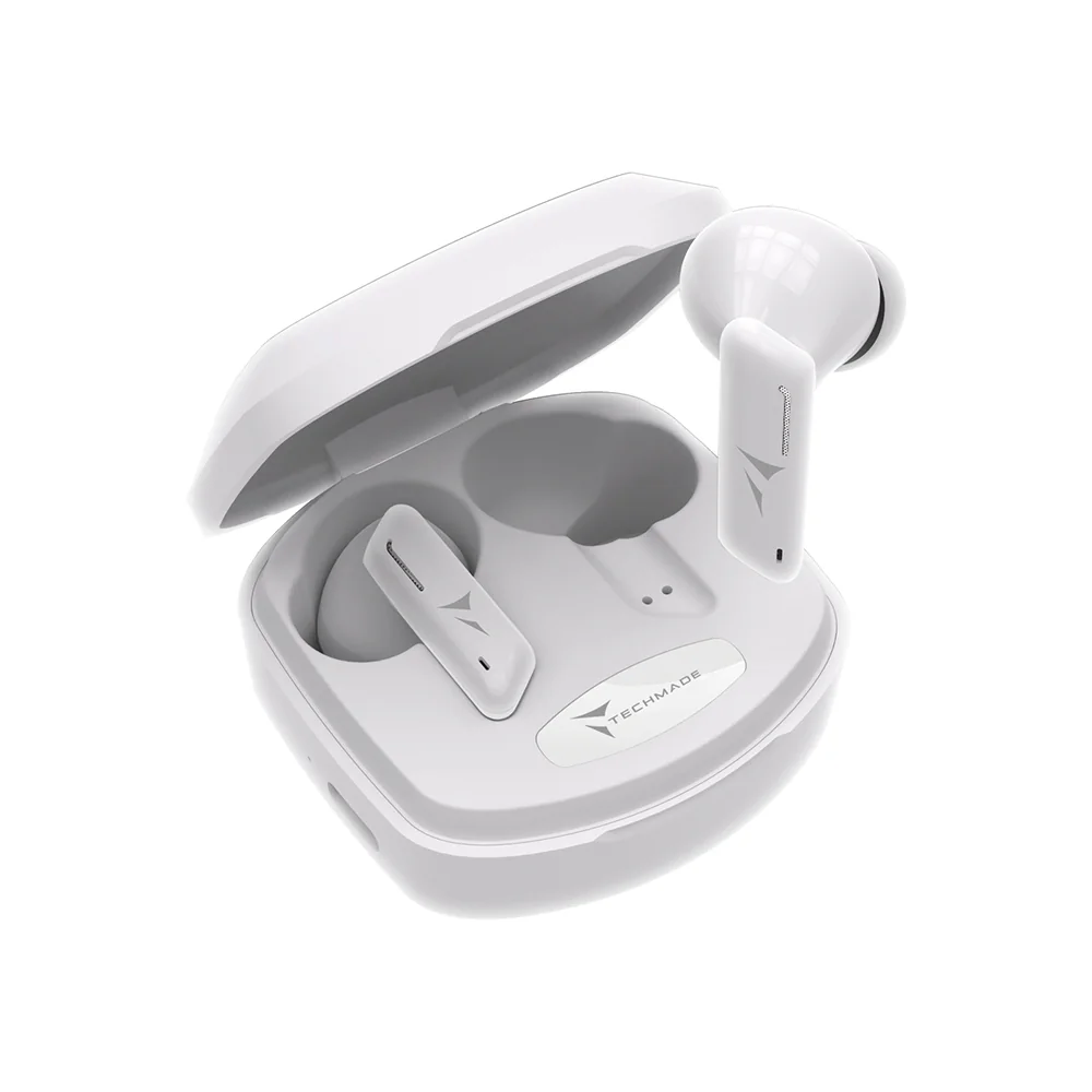Techmade Auricolari Senza Filo White Da Portare Sempre con Te