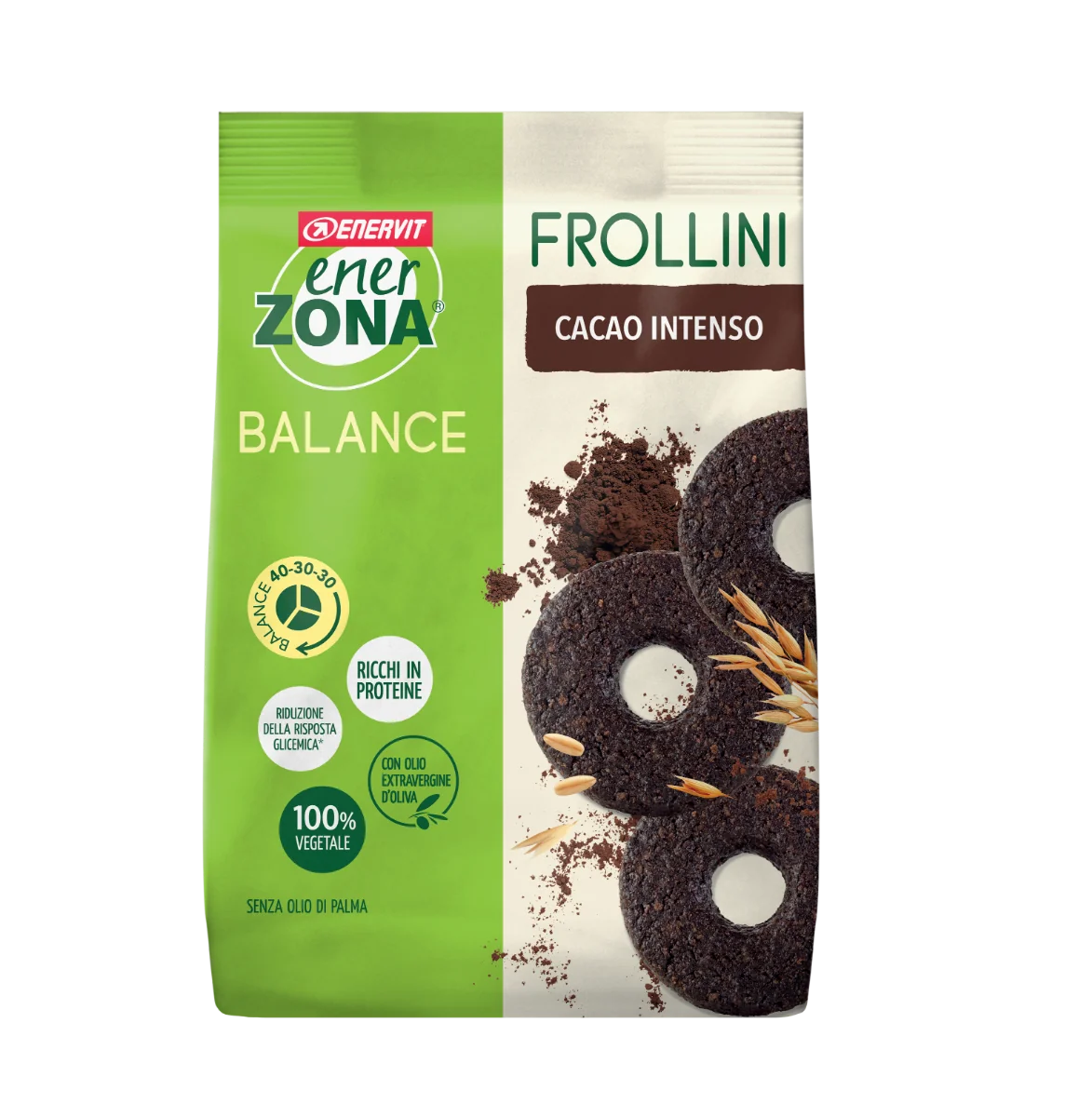 EnerZona Frollini Fondente Inteso 250 g Pasto Ricco in Proteine