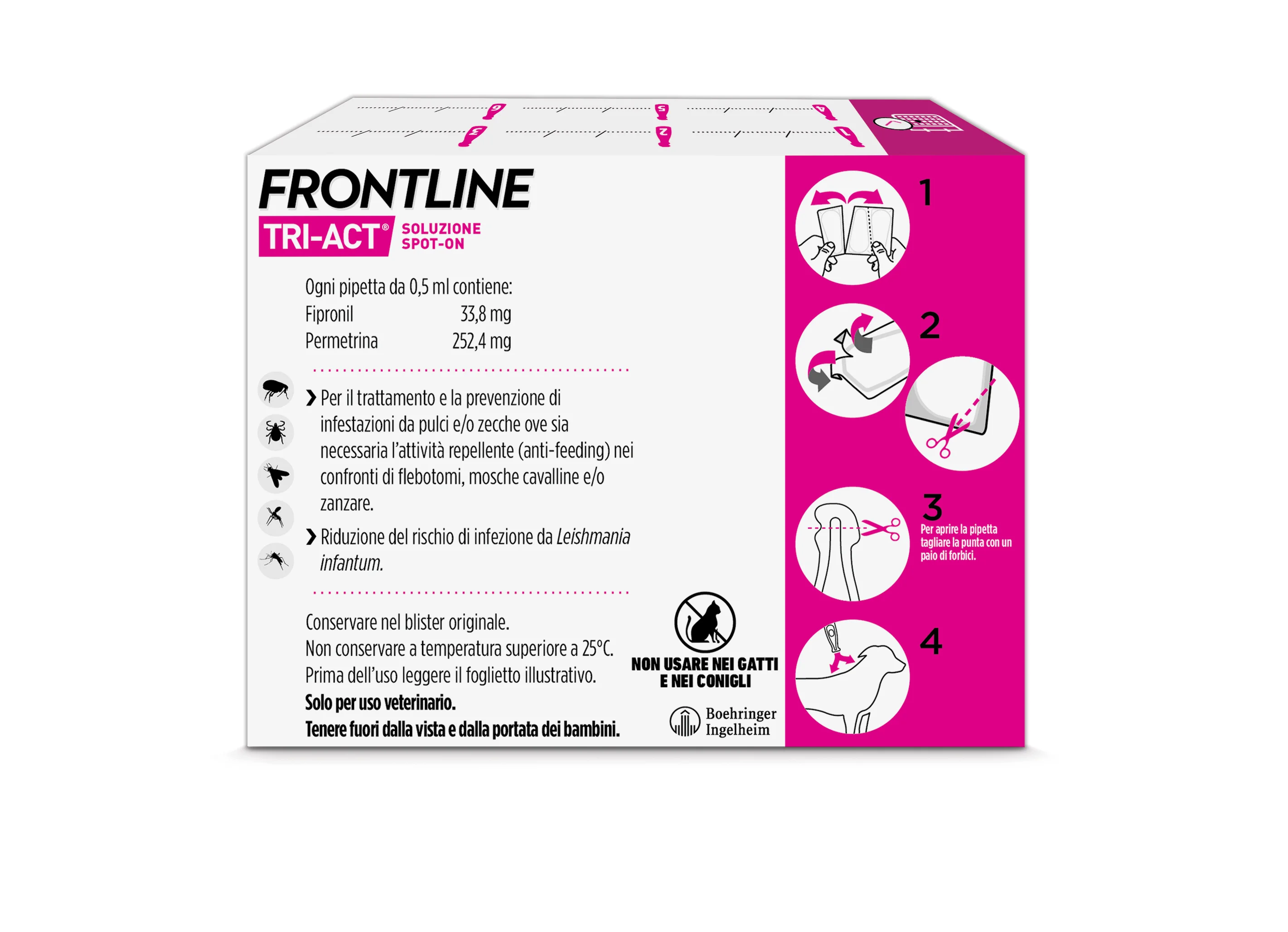 Frontline Tri-Act X6 Antiparassitario Per Cani Contro Parassiti E Insetti Volanti (2-5Kg)