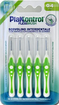Plakkontrol Flexi Brush Scovolino Interdentale Flessibile 0,4 mm 5 pezzi Manico ergonomico flessibile