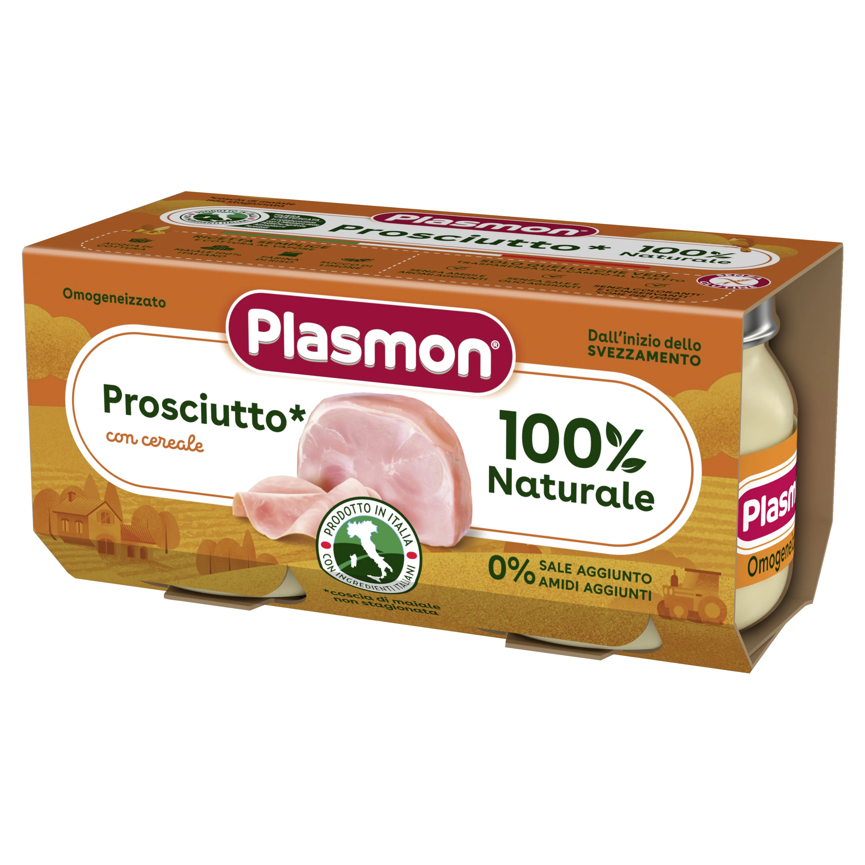 Plasmon Omogeneizzato Prosciutto 2 Vasetti Per 80 G Alimento per Infanzia