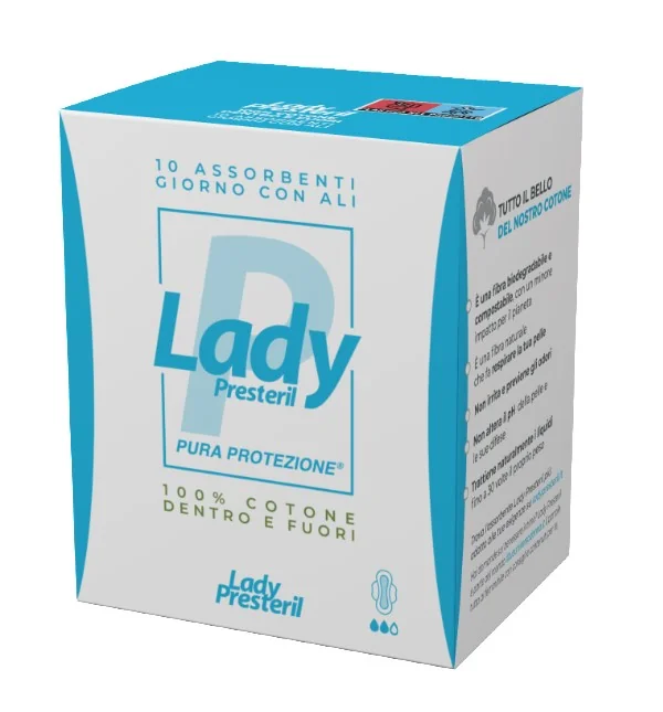 Lady Presteril Cotton Giorno Con Ali 10 Pezzi Assorbenti