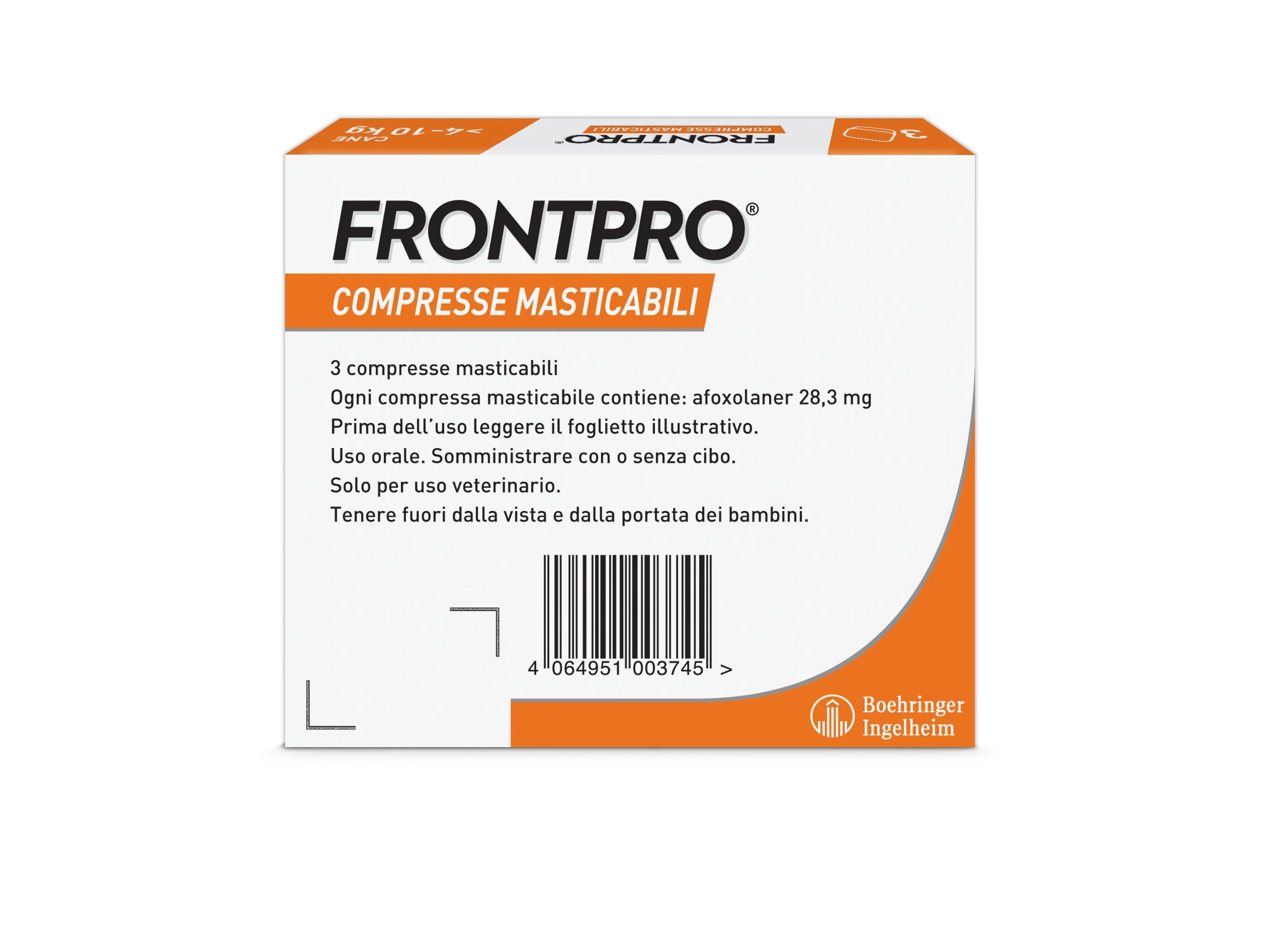 Frontpro X3 Compresse Masticabili Per Cani Contro Pulci E Zecche (4-10Kg)